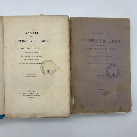 Annali della Repubblica di Genova... Terza edizione genovese coll'elogio dell'Autore ed altre aggiunte. Volume primo (-secondo)